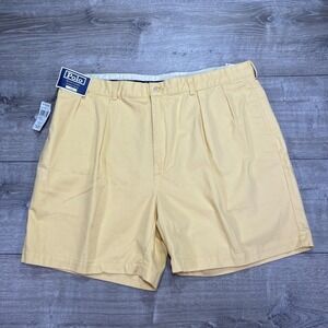 Polo Ralph Lauren Andrew Shorts Mens 42W Yellow Pleated Chino Classic Fit NWT